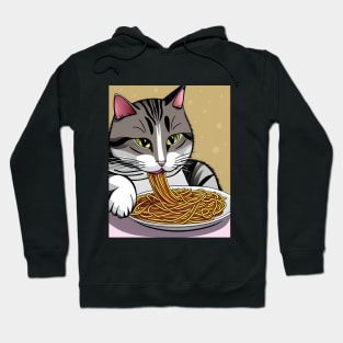 Cat Eating Spaghetti Hoodie